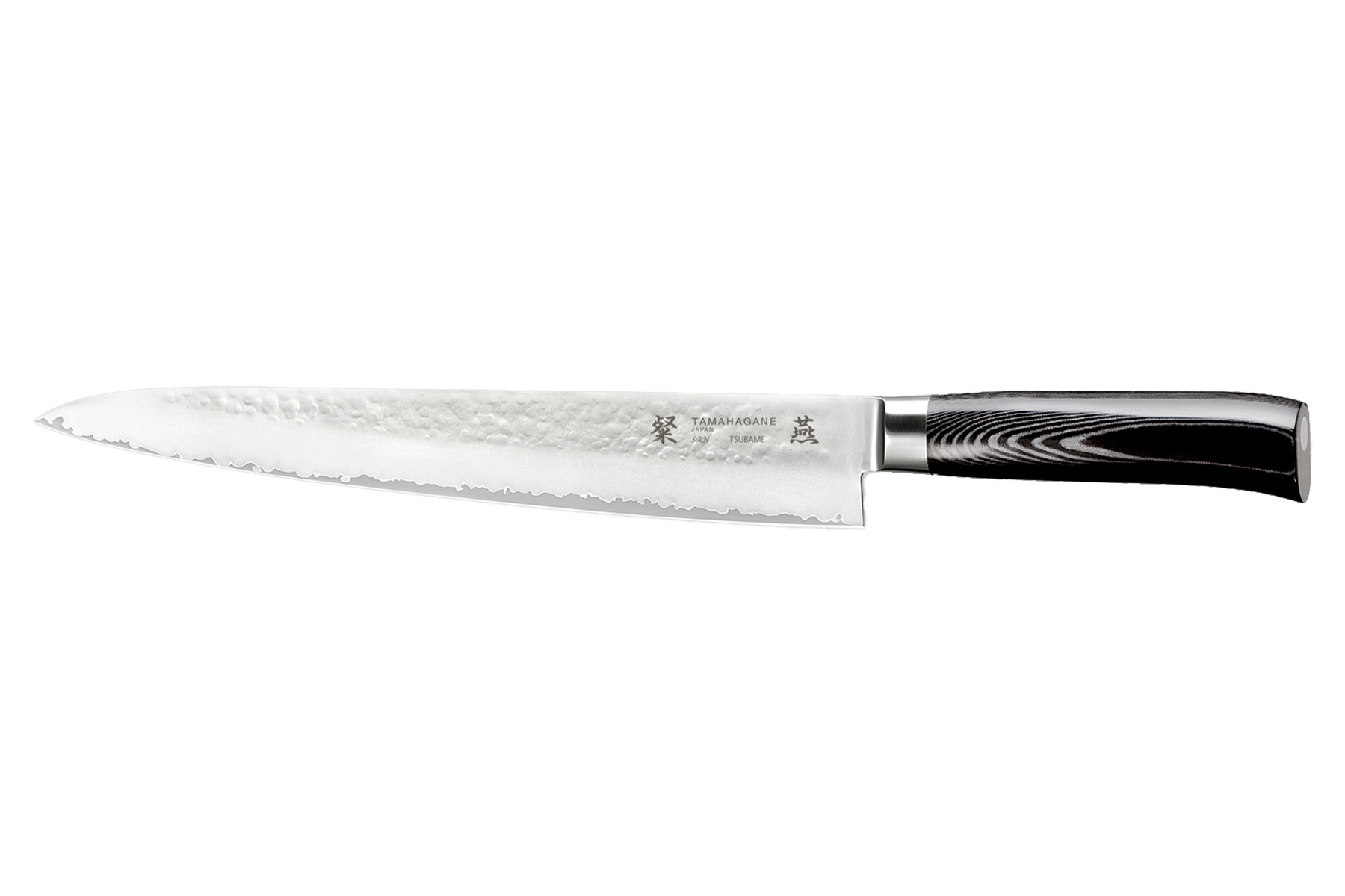 Couteau japonais Tamahagane Tsubame Hammered - Couteau sujihiki 27 cm