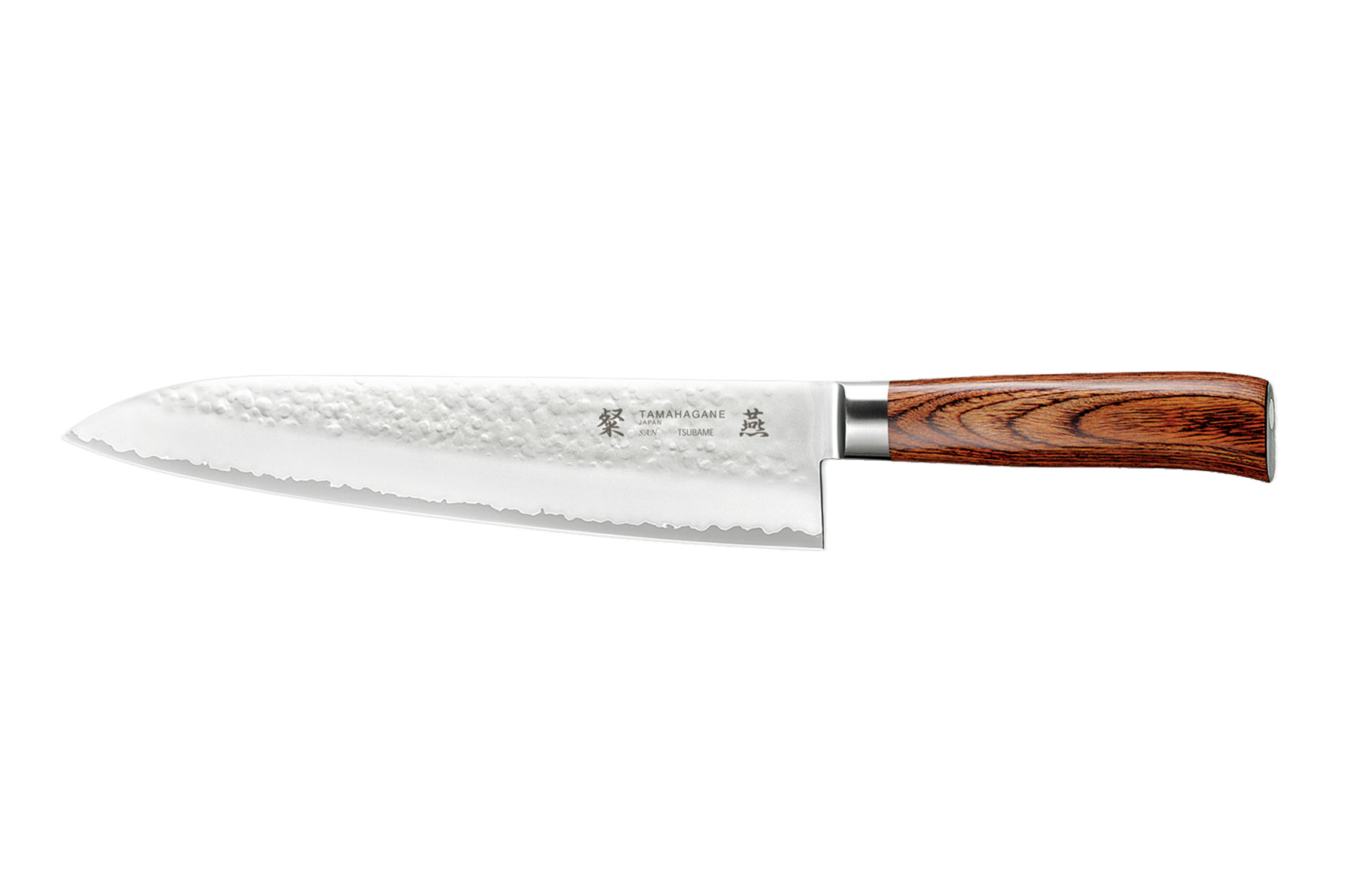 Couteau japonais Tamahagane Tsubame pakkawood - couteau de chef 24 cm