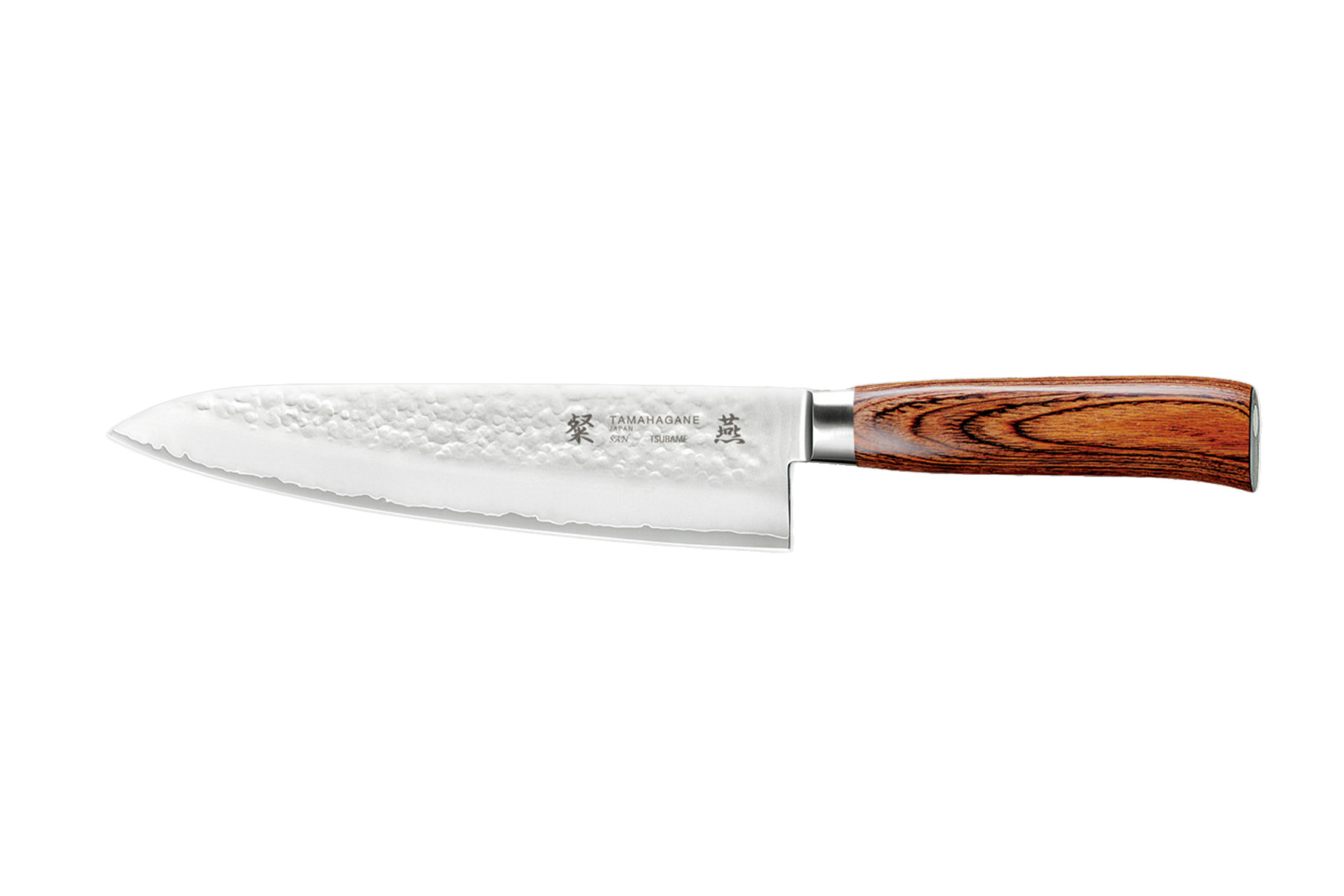 Couteau japonais Tamahagane Tsubame pakkawood - couteau de chef 21 cm