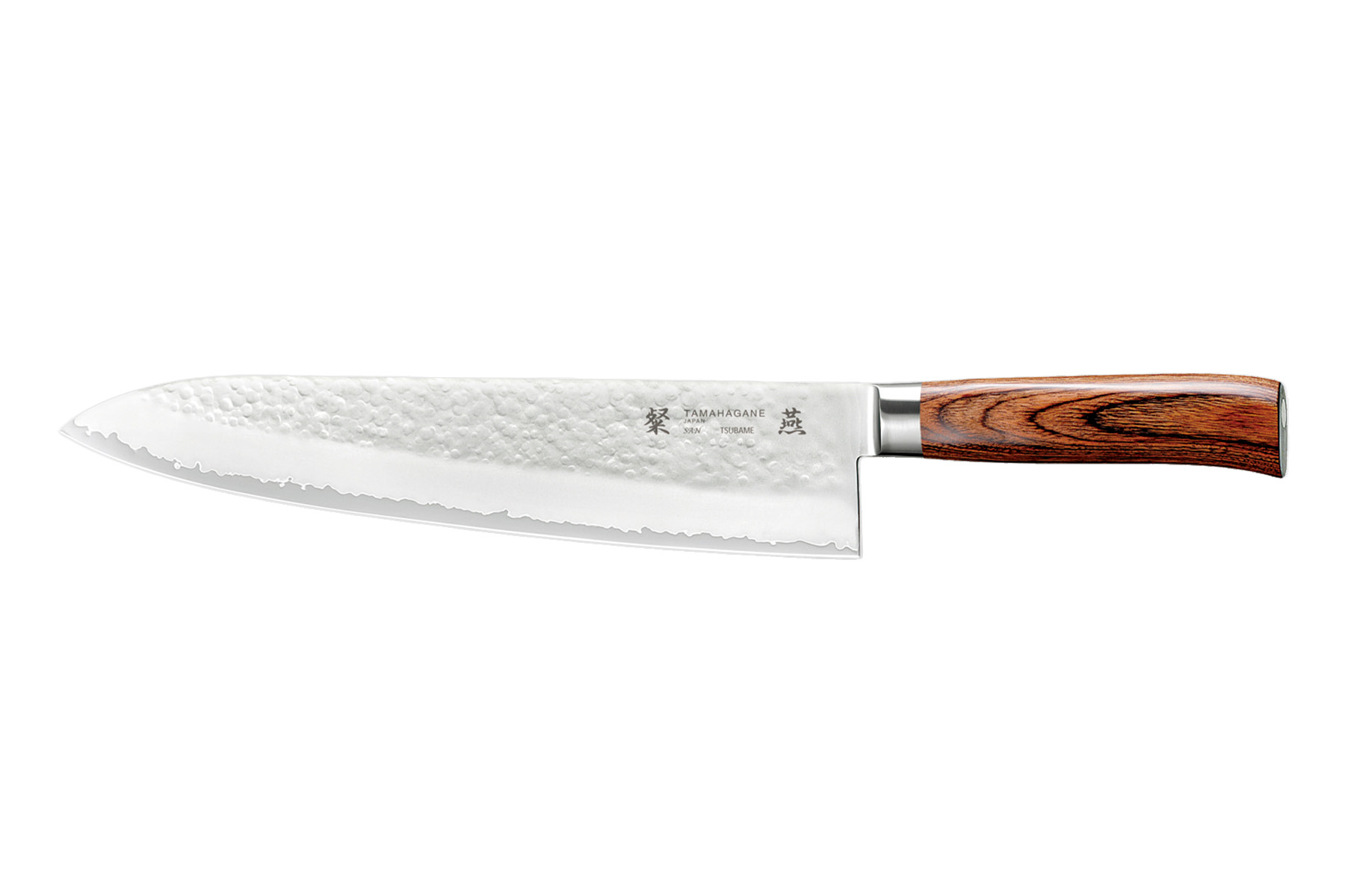 Couteau japonais Tamahagane Tsubame pakkawood - couteau de chef 27 cm